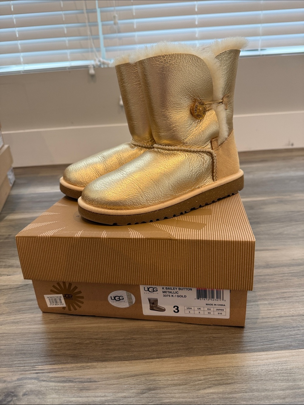 UGG Kids Metallic Gold Button Boot